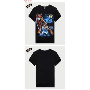  Black Men T-shirt 3d Print Double Wolf Men