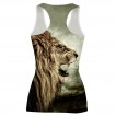 Animal 3D Print Lion Head 3D Vest