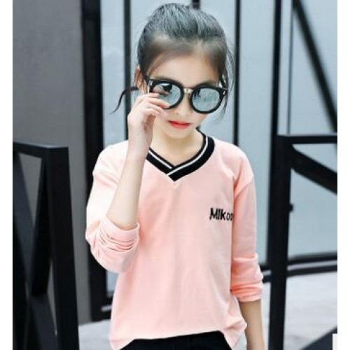 2017 teenage girls new spring fashion trend clothes Korean embroidery V neck girls 