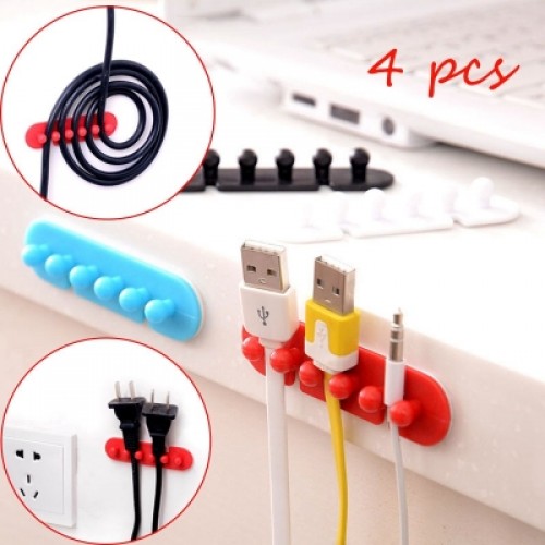 New 4 pcs Multipurpose Wire Organizers Line Manager Drop Clips Holder Organizer