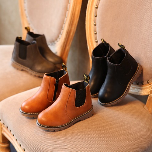 Children Winter Fashion  Leather Martin Boots Size 21-36
