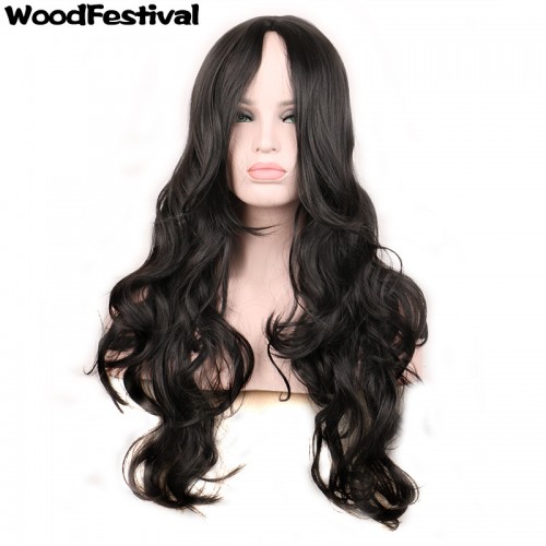 Long curly synthetic wigs 