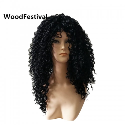 woman kinky curly wig synthetic 