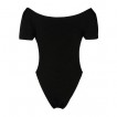 Black Letter Short Sleeve Novelty Bodysuit