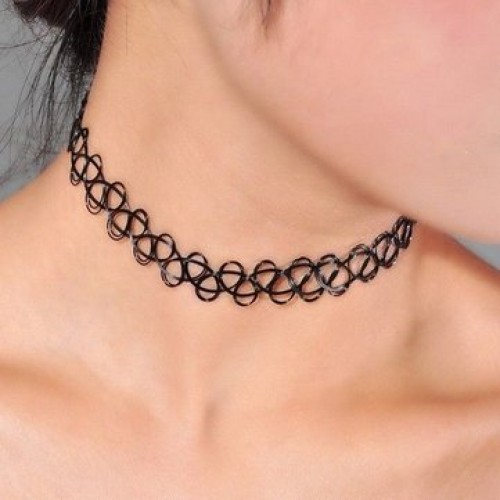 Henna Tattoo Choker Collar Necklace Vintage Jewelry