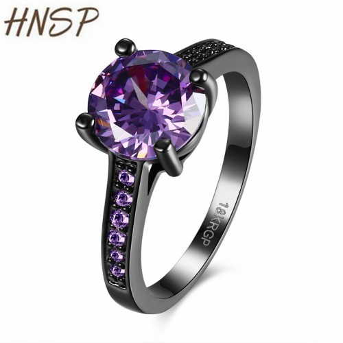 HNSP AAA Cubic Zirconia Purple Crystal Titanium