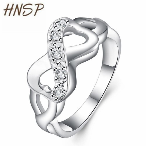 HNSP Classic Friendship Infinite Rings Female Silver Color