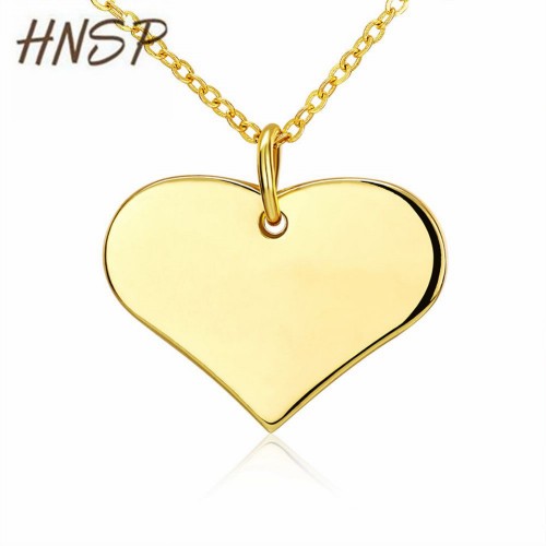 HNSP Classic gold color Link Chain Large Heart Necklaces
