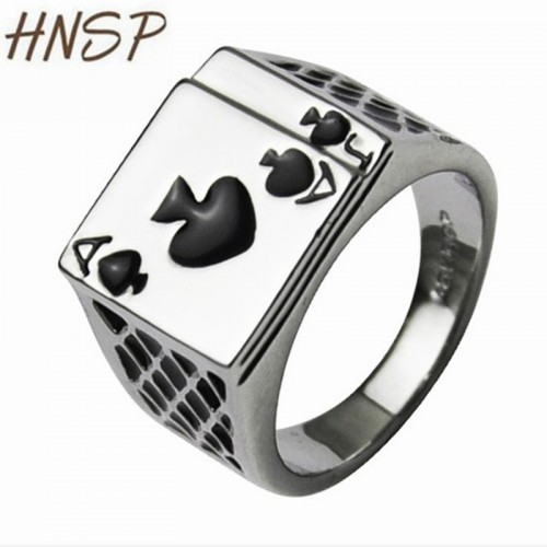 HNSP Poker A Silver Color Alloy Metal rings