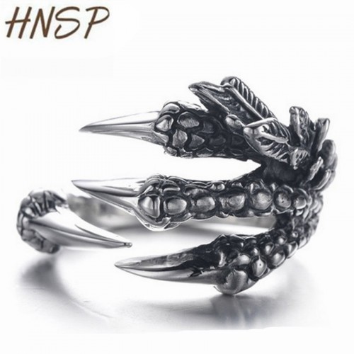 HNSP Punk Alloy Dragon Claw Rings For Men