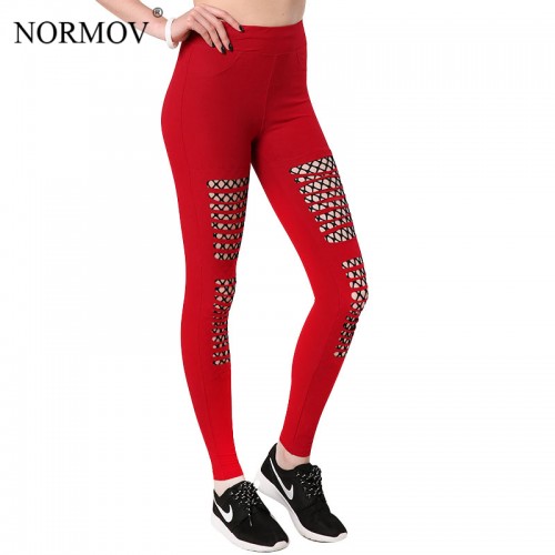 NORMOV Fashion Mesh Sporting Leggings Women
