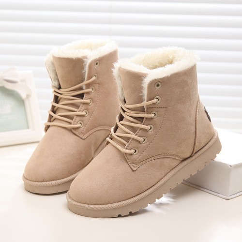 New Classic Winter Women Boots Suede Ankle Snow Boots