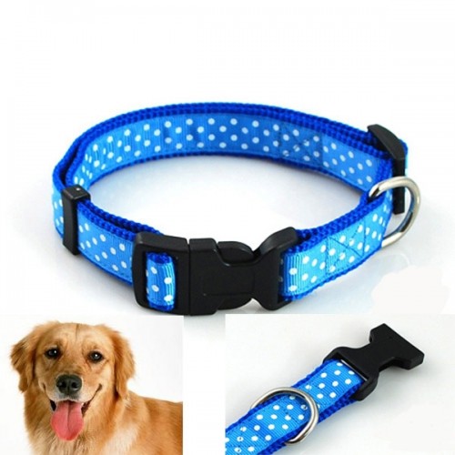 Classical Nylon Collar Polka Dot Print 3 Colors 2.5cm Width for Pets Cats Dogs Pet Supplies