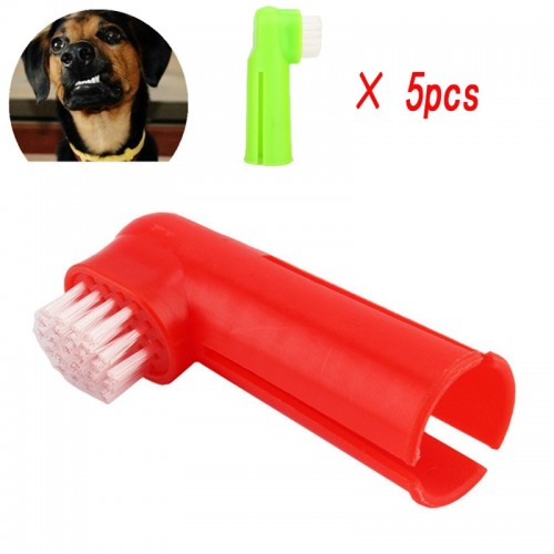 New 5 Pcs/Set Pet Toothbrush Dog Cat Teeth Cleaning Brush Finger Glove Pet Teeth Massage Brush