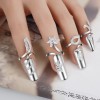 CZ Diamond Wedding Nail Rings For Women white Gold Plated Fashion Punk Finger 4 Pcs Set